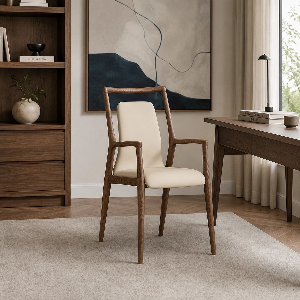 Upholstered Wooden Armchair lifestyle 2
