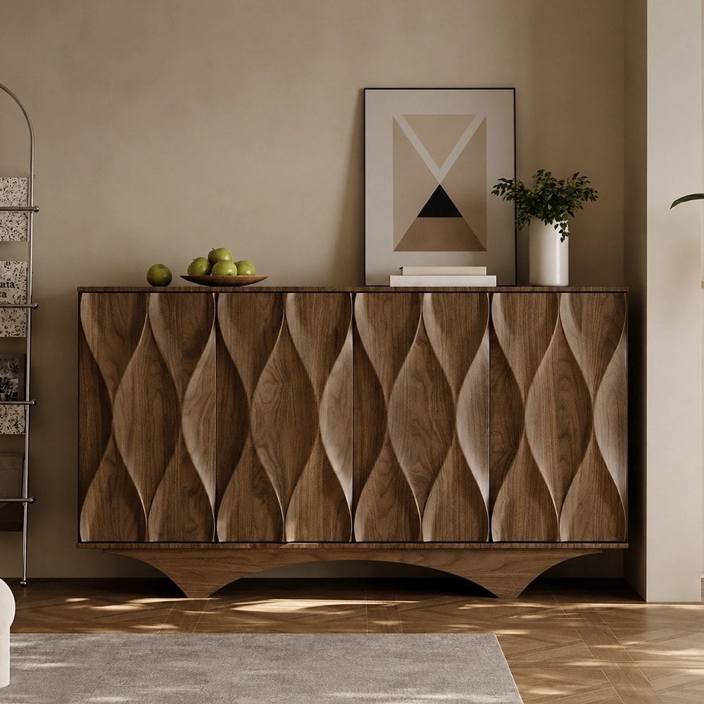 Geometric Walnut Sideboard lifestyle 2