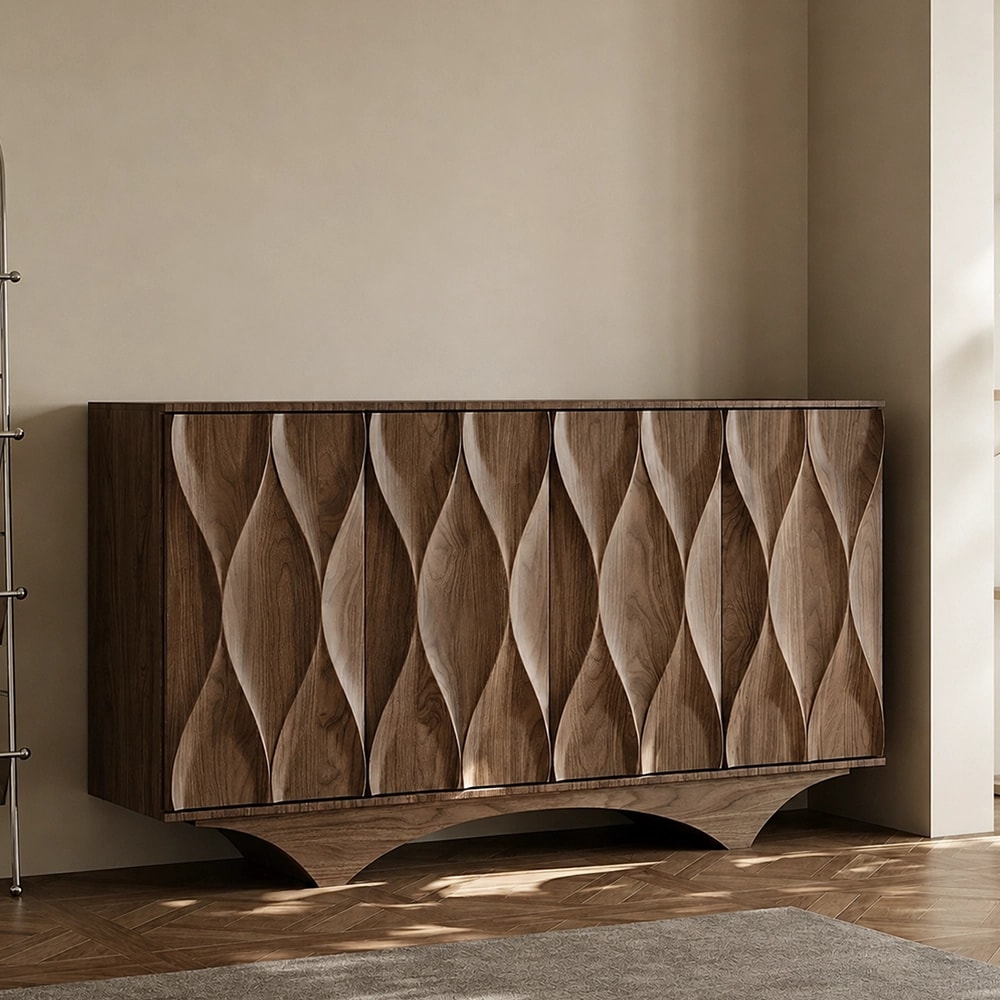 Geometric Walnut Sideboard lifestyle 1