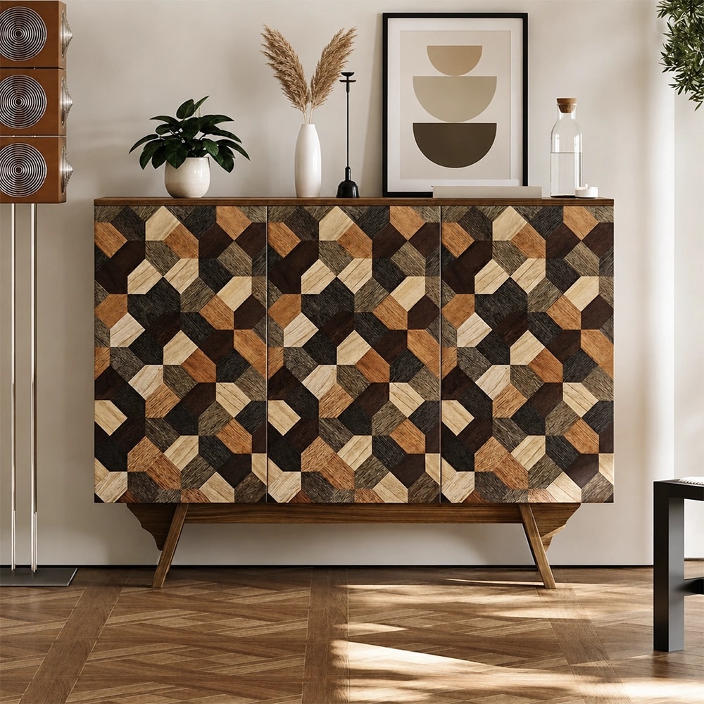 Wabi-Sabi Parquetry High-Leg Sideboard lifestyle 2