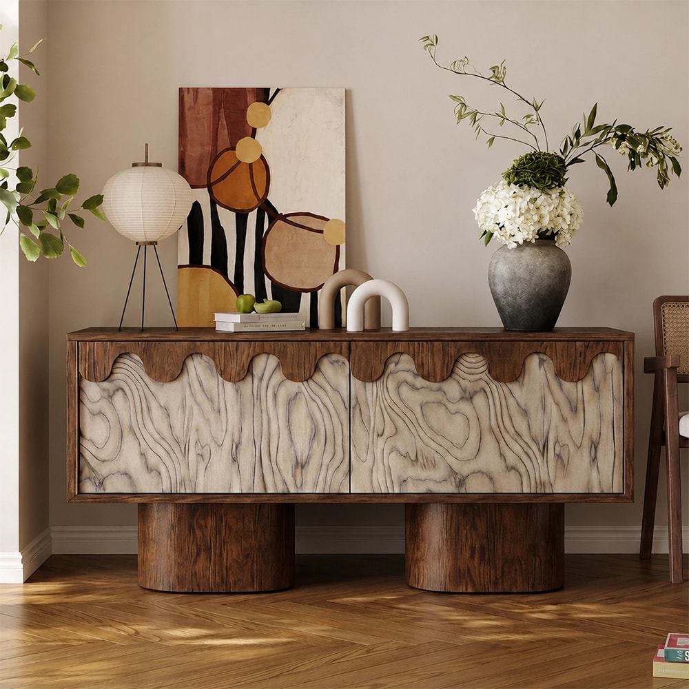 Wavy Walnut Sideboard lifestyle 2