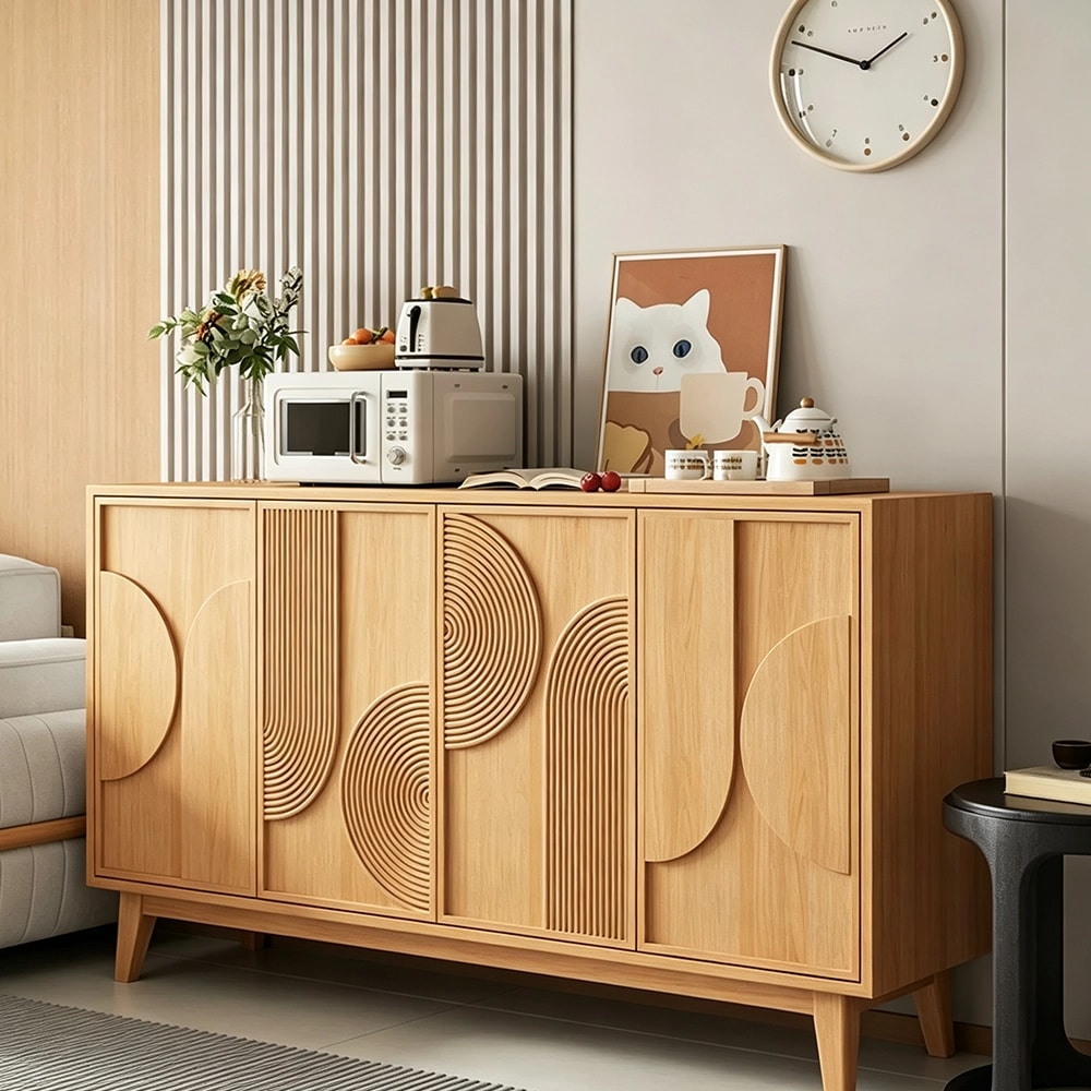 French Style Carved Wood Sideboard lifestyle 3
