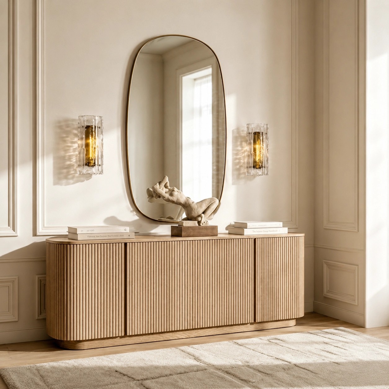 Solid Wood Slatted Sideboard lifestyle 3