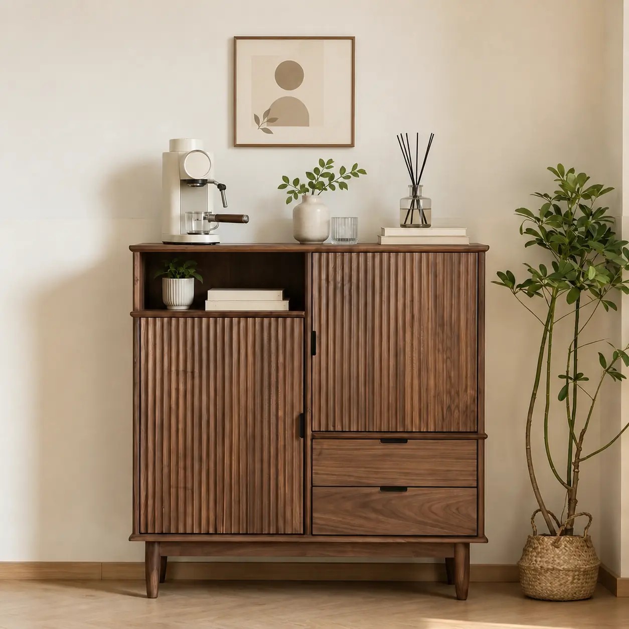 Black Walnut Fluted Sideboard lifestyle 2