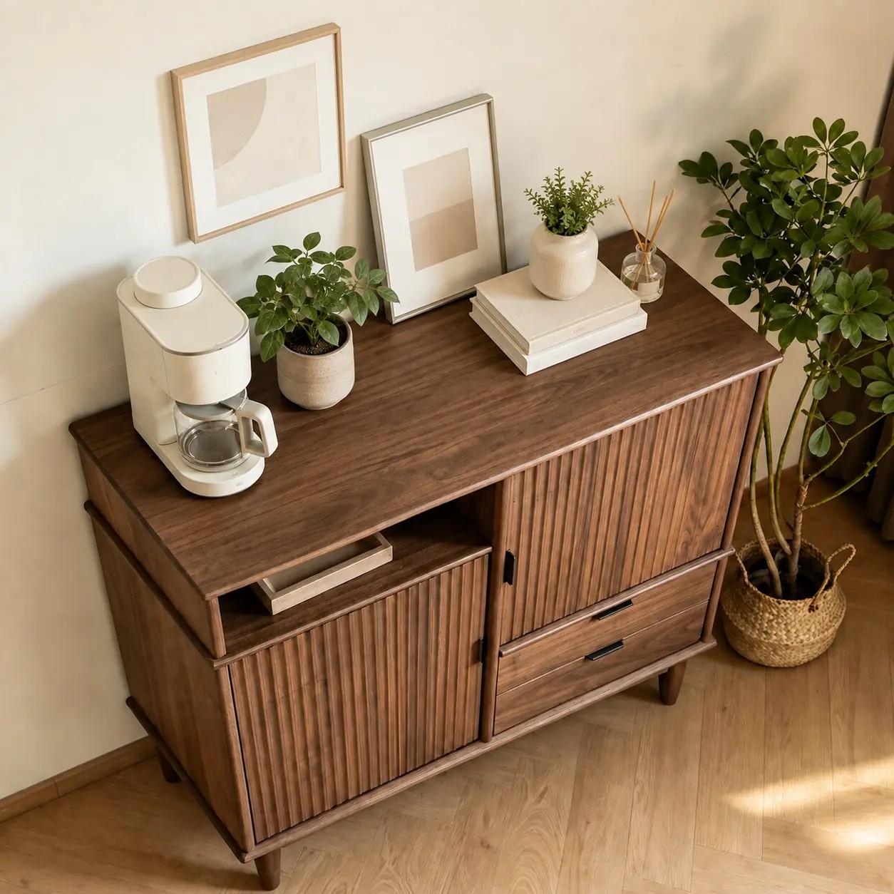 Black Walnut Fluted Sideboard lifestyle 3