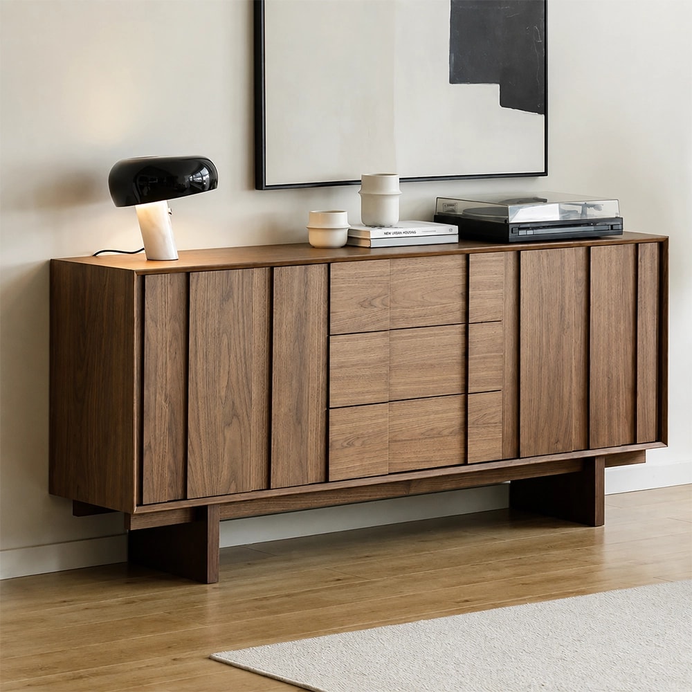 Mid-Century Solid Wood Storage Cabinet lifestyle 3