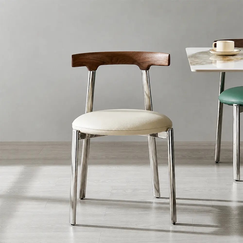 Curved Leather Dining Chair lifestyle 2
