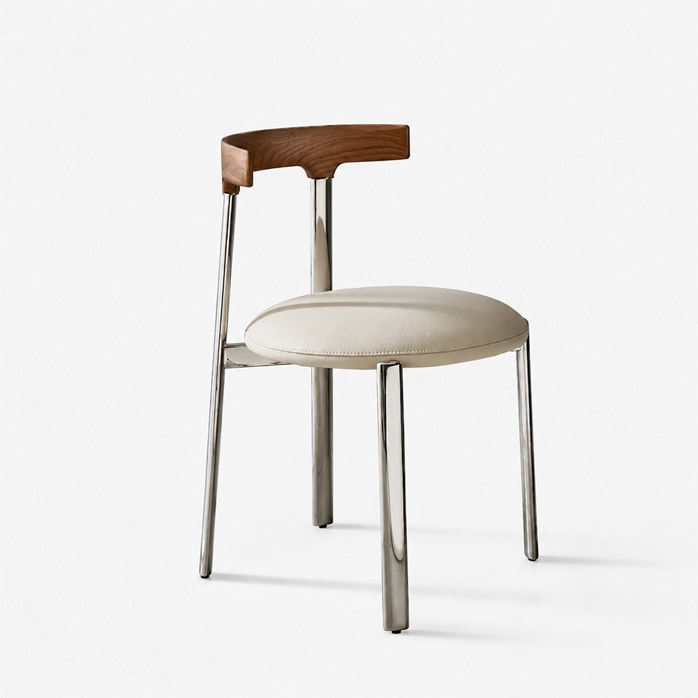 Curved Leather Dining Chair lifestyle 1