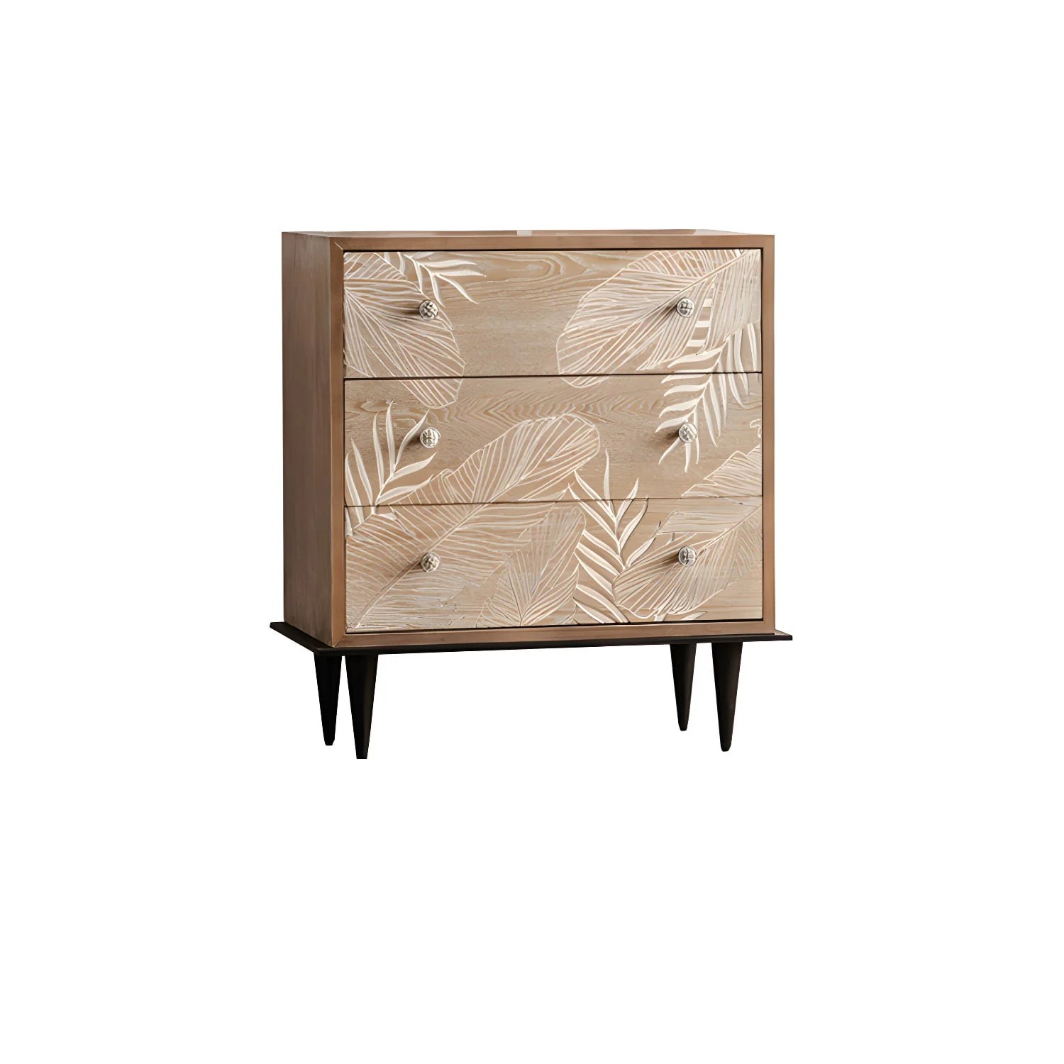 Contemporary MDF Nightstand with Drawers and Doors lifestyle 1