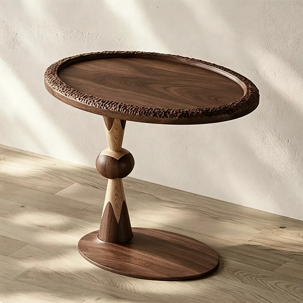 Walnut Surfboard Accent Table lifestyle 1