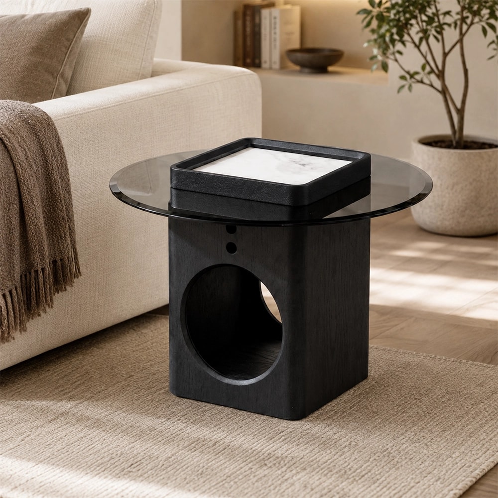 Wabi-Sabi Round Accent Table lifestyle 1