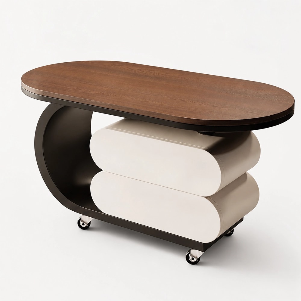Oval Wood Coffee Table, Mid-Century lifestyle 1