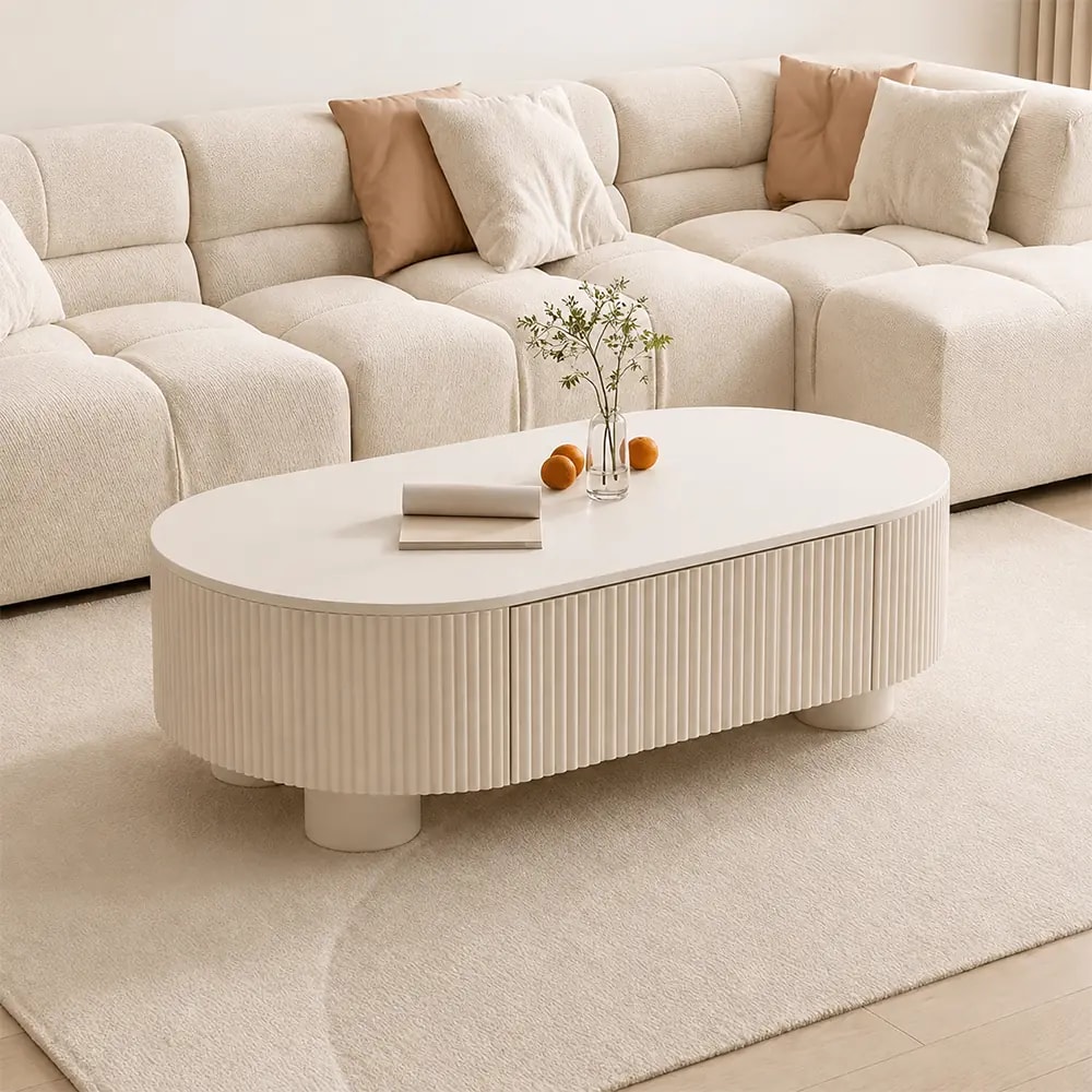 47.2-inch Modern Minimalist Sintered Stone Oval Coffee Table lifestyle 3