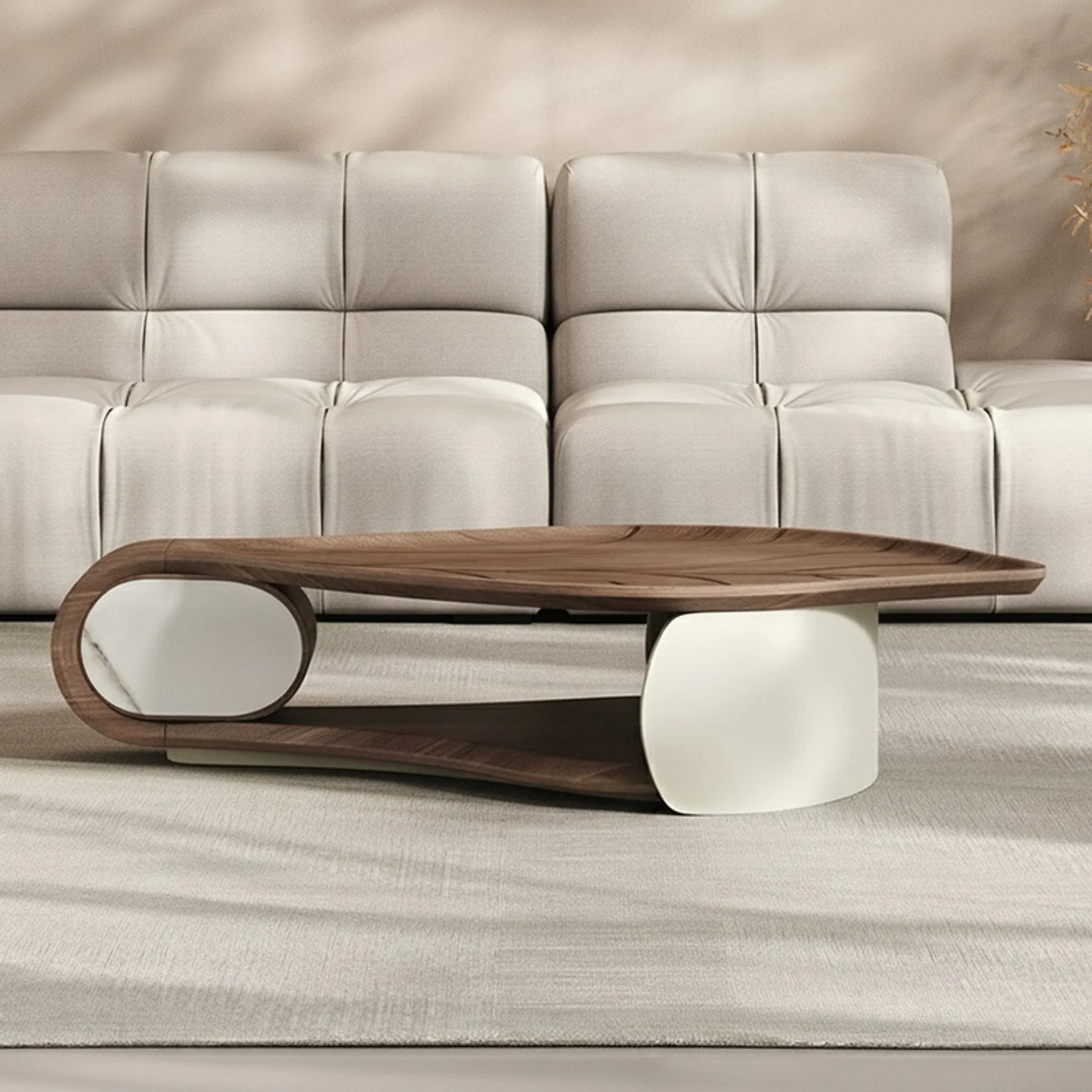 Irregular Walnut Coffee Table lifestyle 1