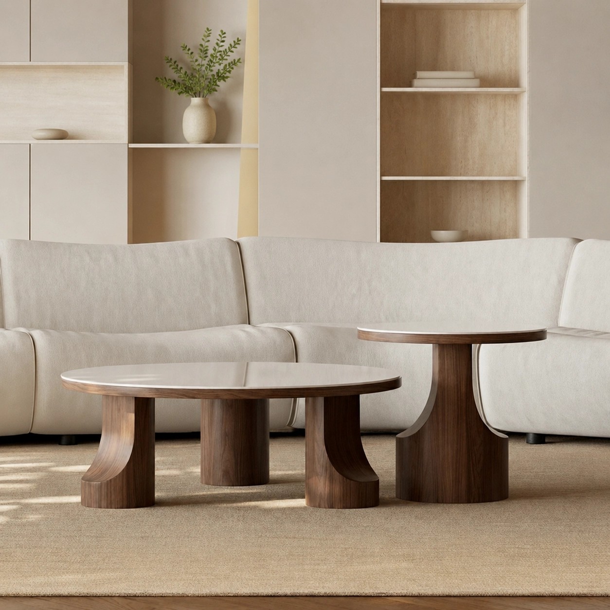 Wabi-Sabi Sintered Stone Coffee Table Set lifestyle 1
