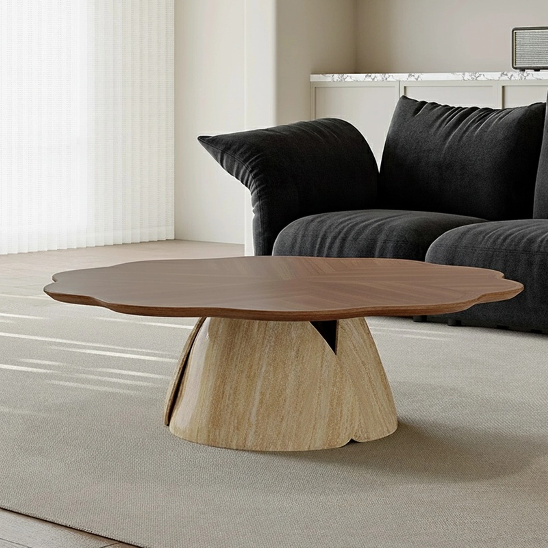 Mid-Century Modern Engineered Wood Coffee Table lifestyle 1