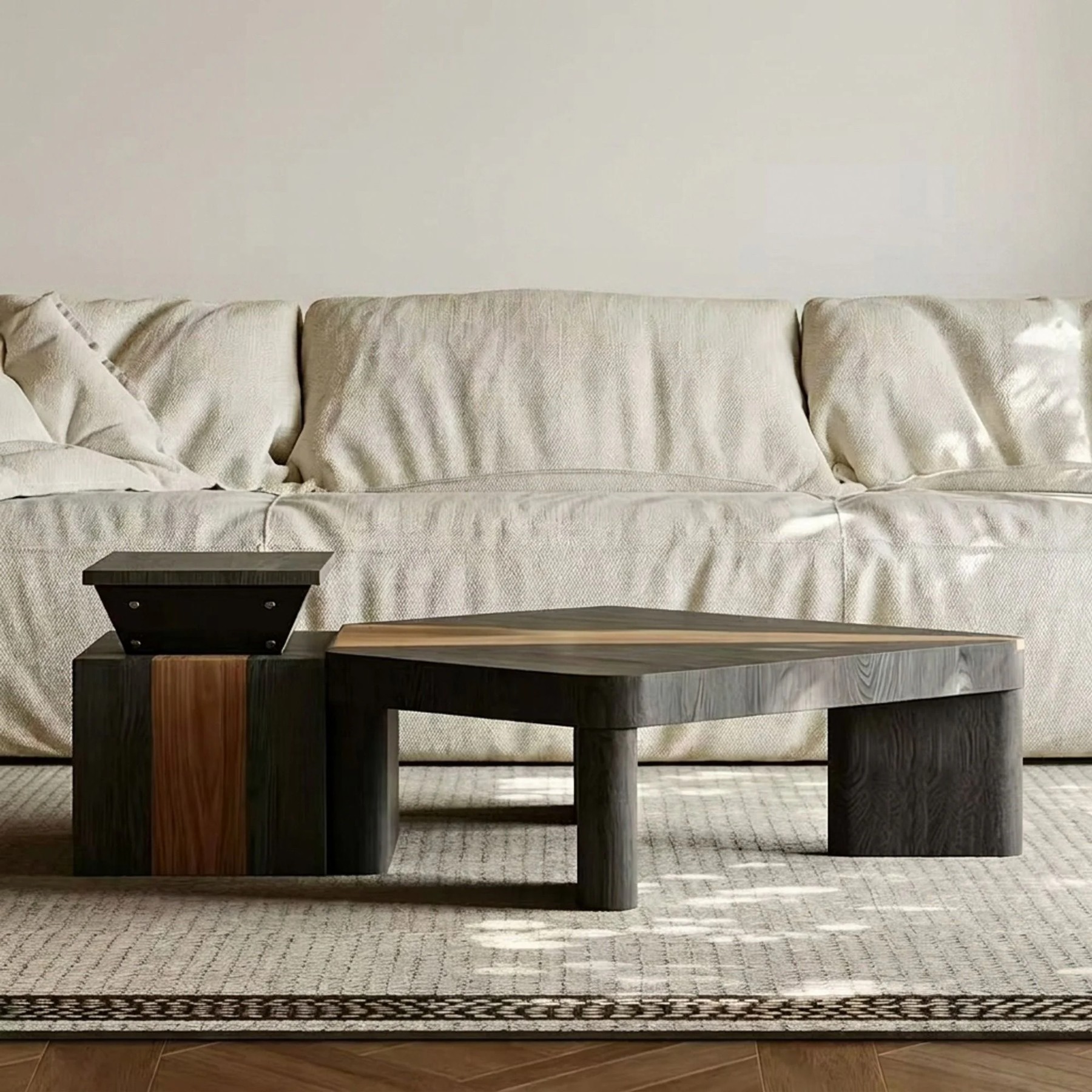 Minimalist Geometric Coffee Table Set lifestyle 1