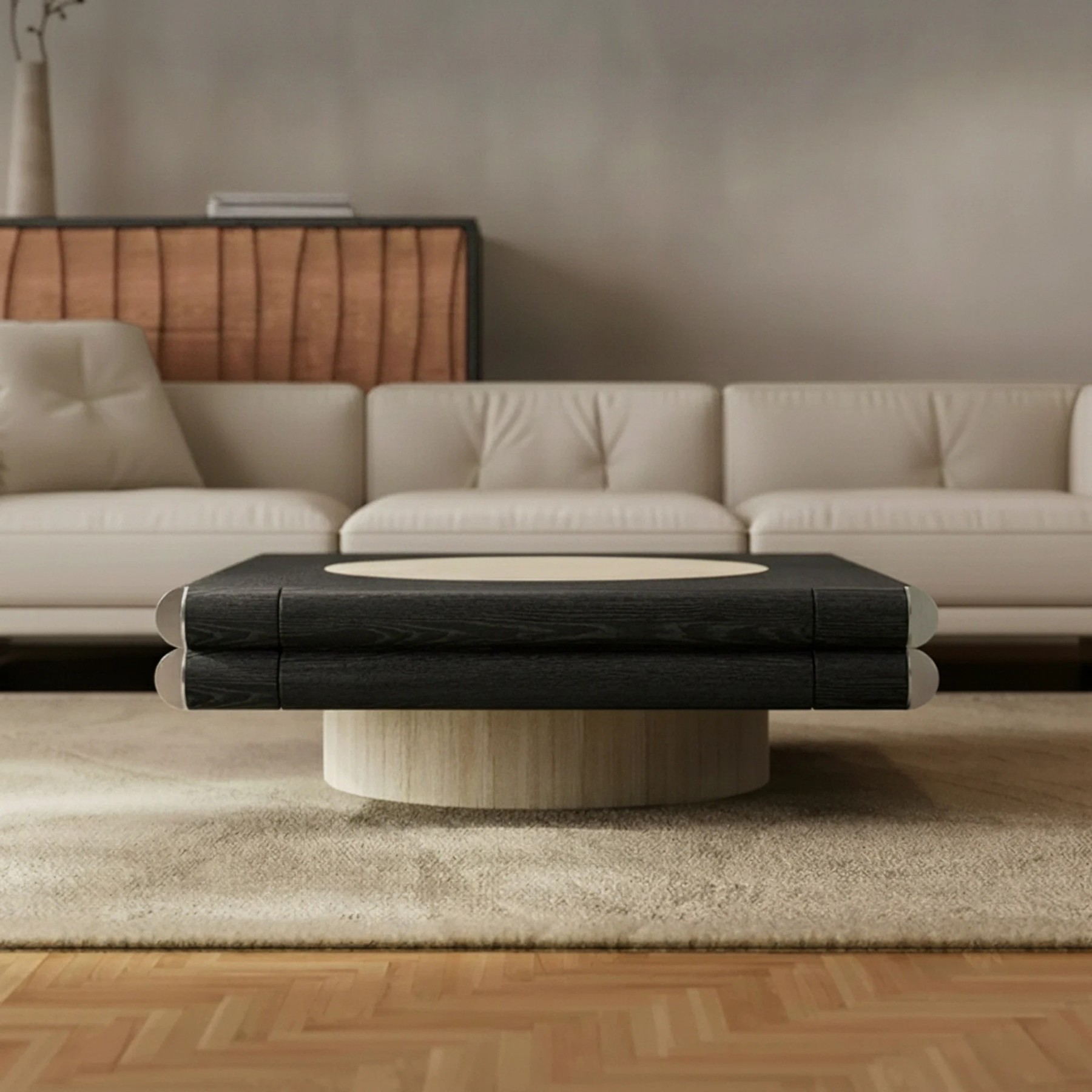 Contemporary Engineered Wood Coffee Table lifestyle 1