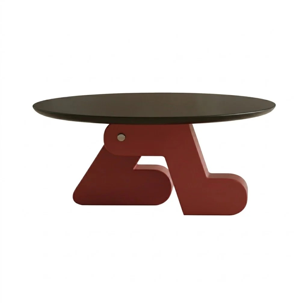 Minimalist Round Engineered Wood Coffee Table Set lifestyle 1