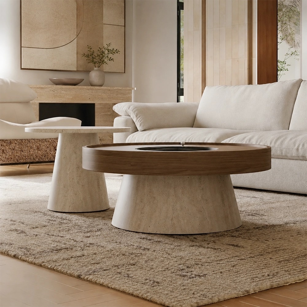Contemporary Engineered Wood Coffee Table & Side Table Set lifestyle 1