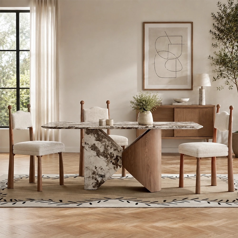 Marble Top Cantilever Dining Table lifestyle 1