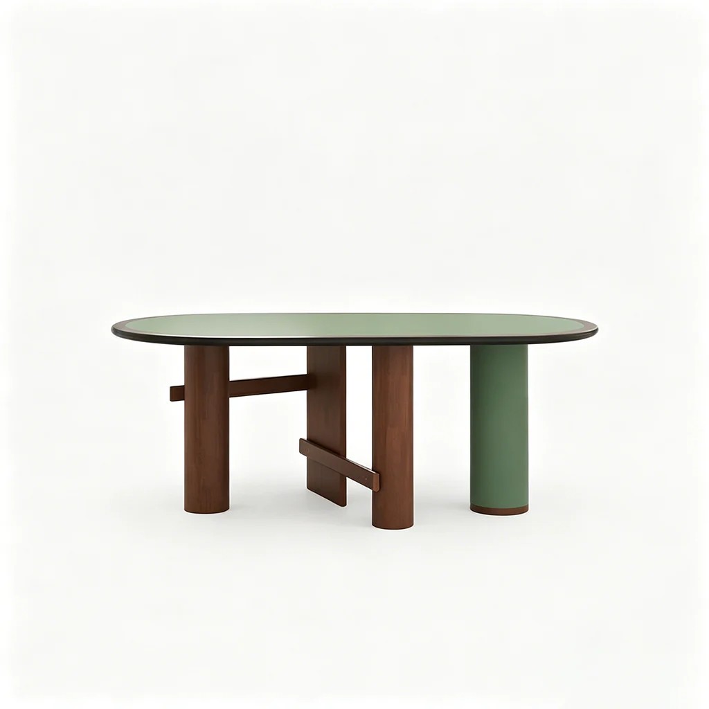 Oval Lacquered Wood Dining Table lifestyle 1