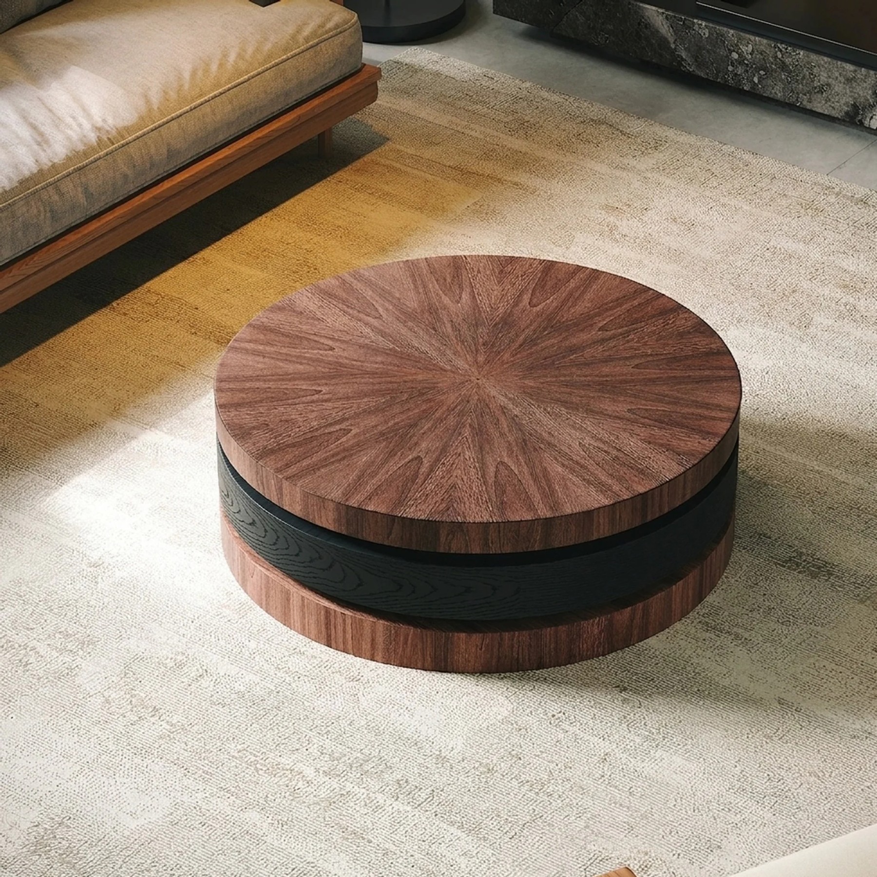 Solid Wood Parquetry Coffee Table lifestyle 1