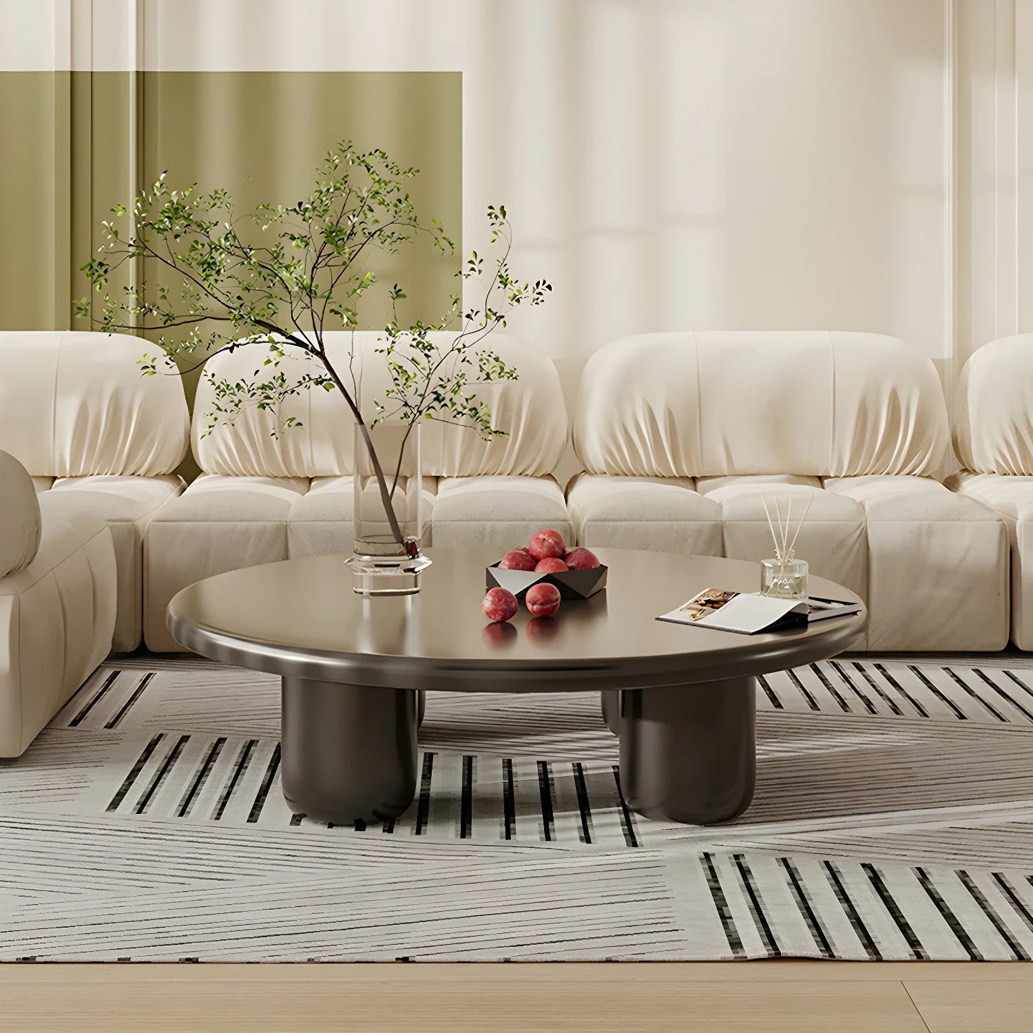 Scandinavian Round Coffee Table lifestyle 1