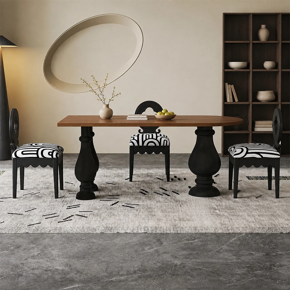 Oval Ash Wood Dining Table lifestyle 1