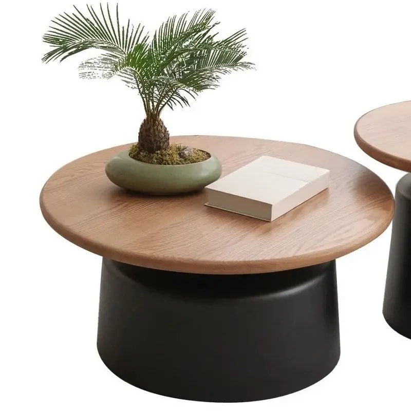 Orbicular Wood Top Coffee Table lifestyle 1