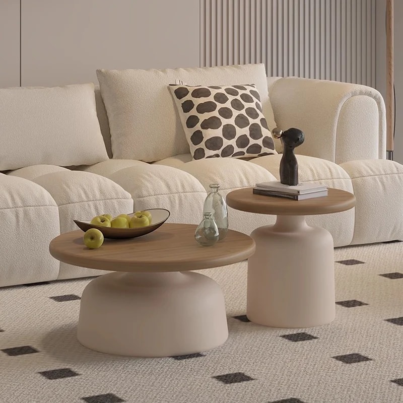 Orbicular Wood Top Coffee Table lifestyle 2