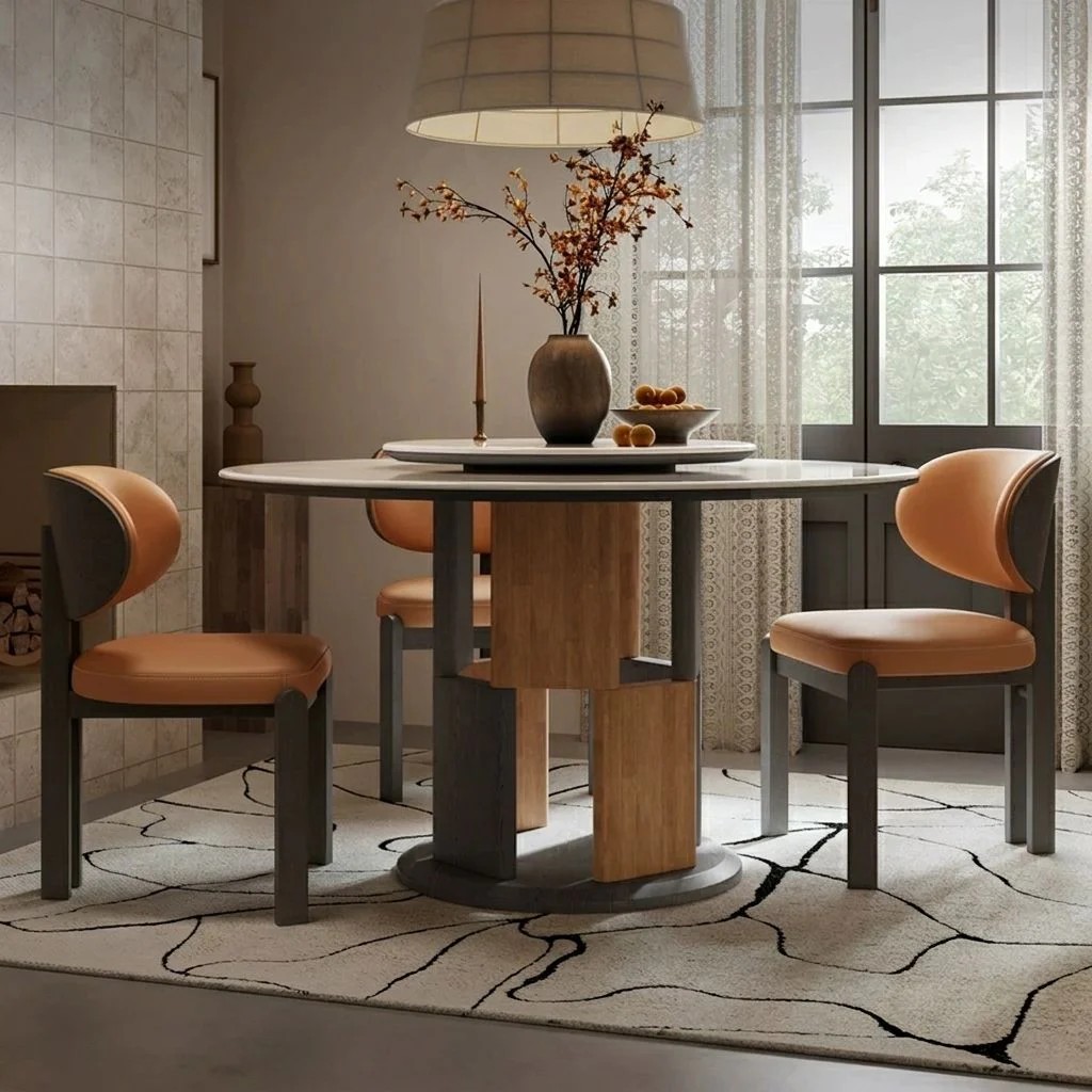 Minimalist Solid Wood Dining Table lifestyle 1