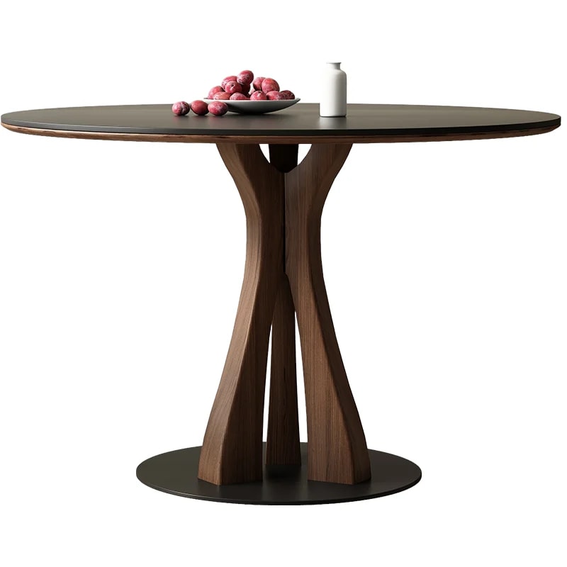 Round Stone Pedestal Dining Table lifestyle 1