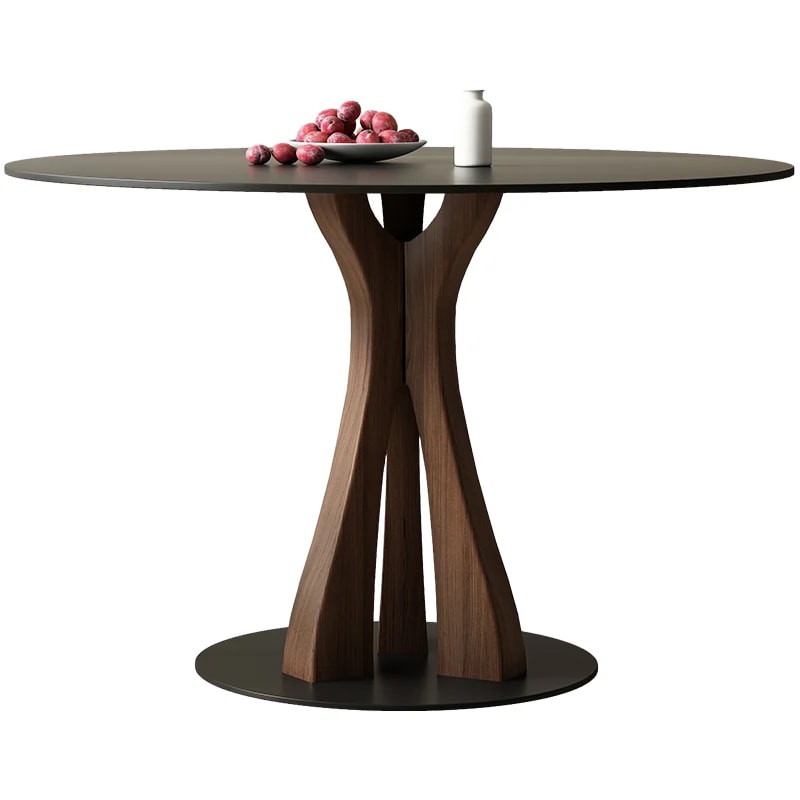 Round Stone Pedestal Dining Table lifestyle 1