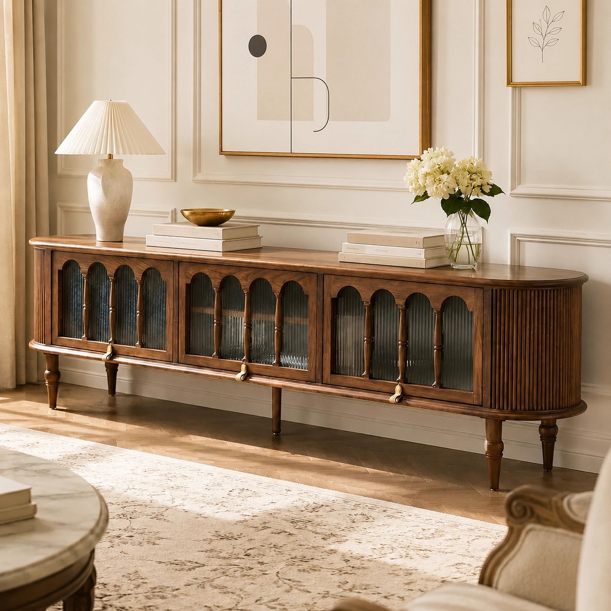 Retro Walnut TV Cabinet lifestyle 2