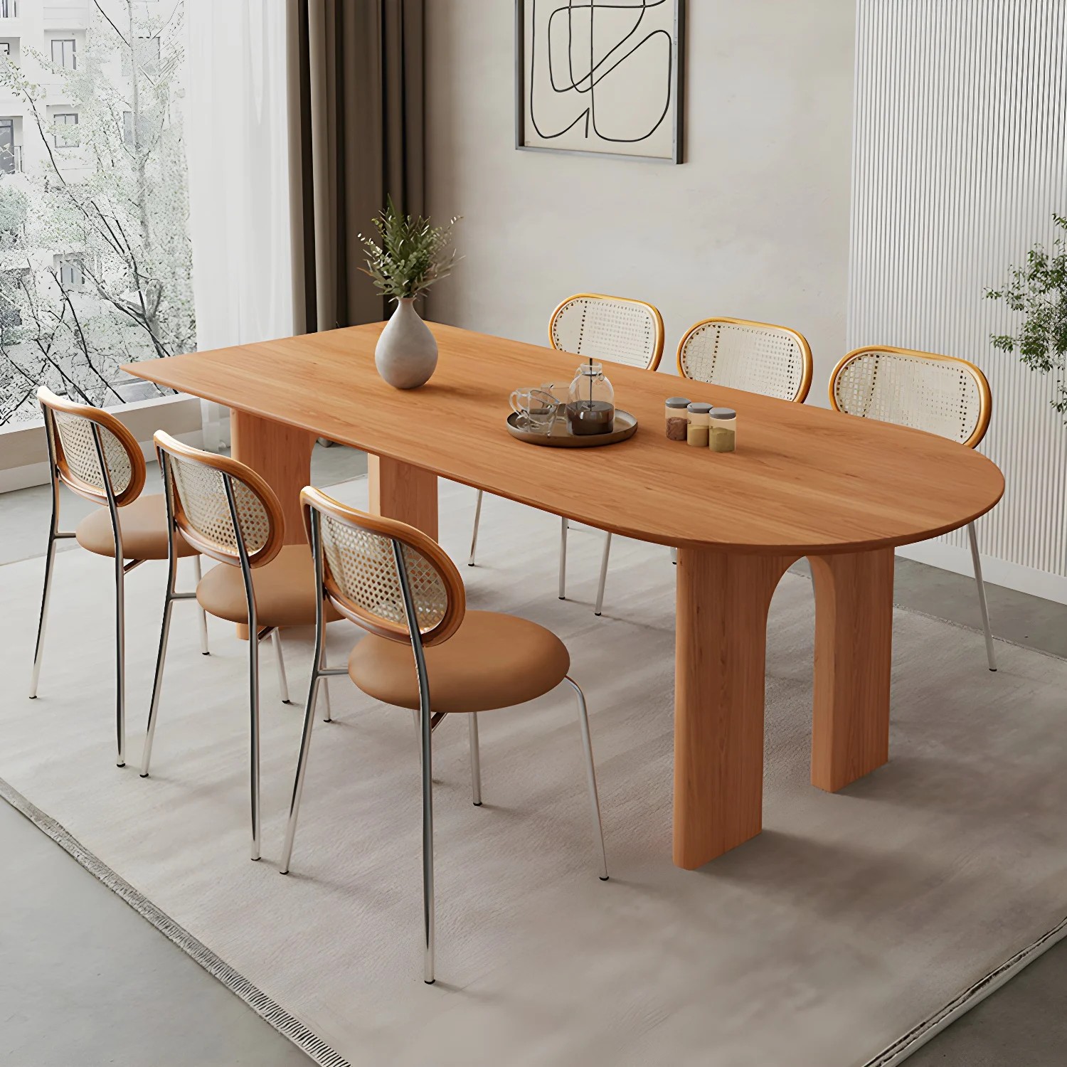 Scandinavian Oval Dining Table lifestyle 1