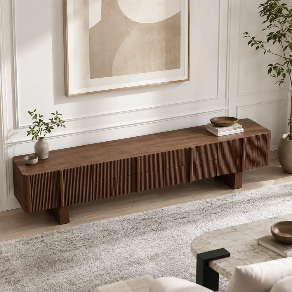 Minimalist Wood TV Stand lifestyle 3