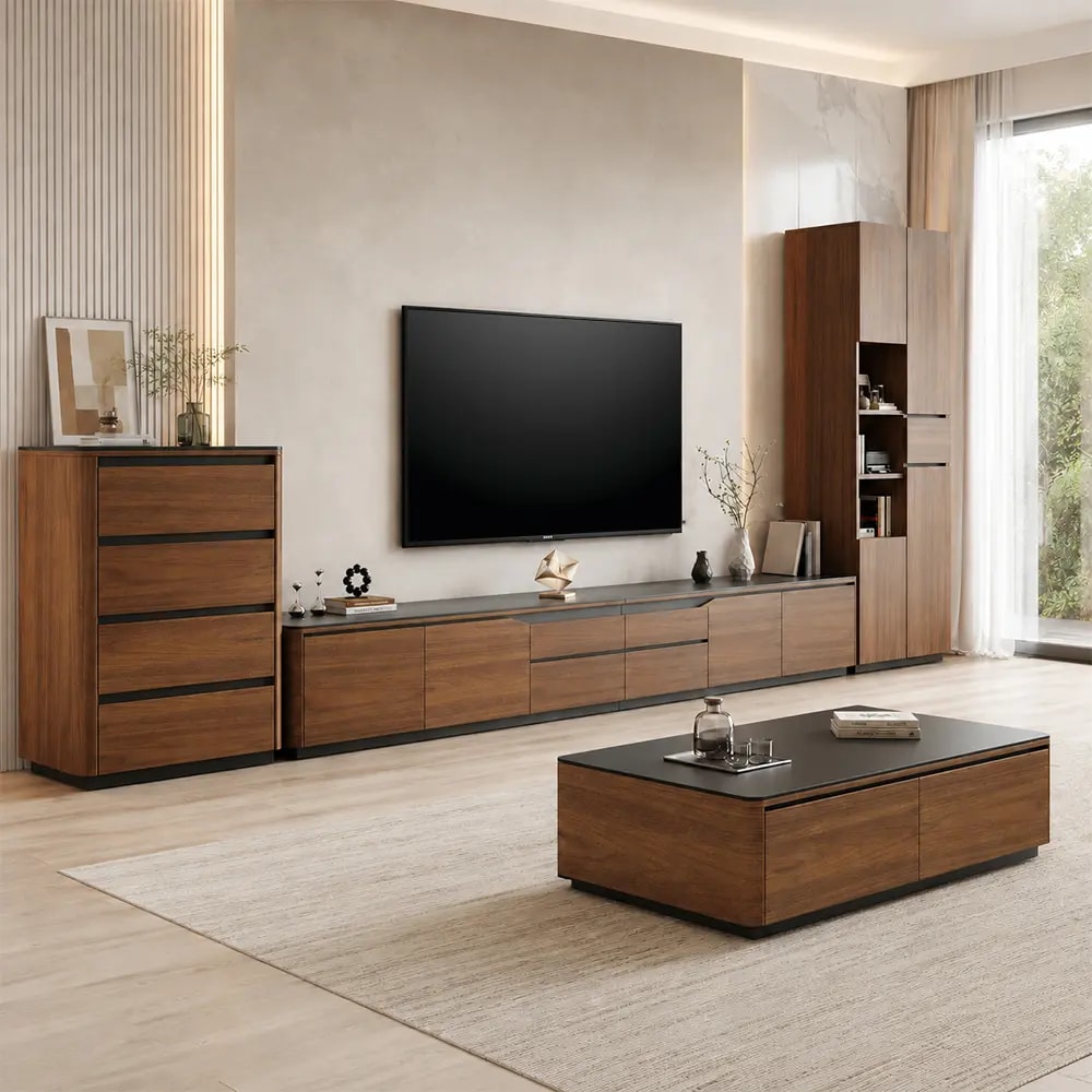 Curved Sintered Stone TV Cabinet lifestyle 3