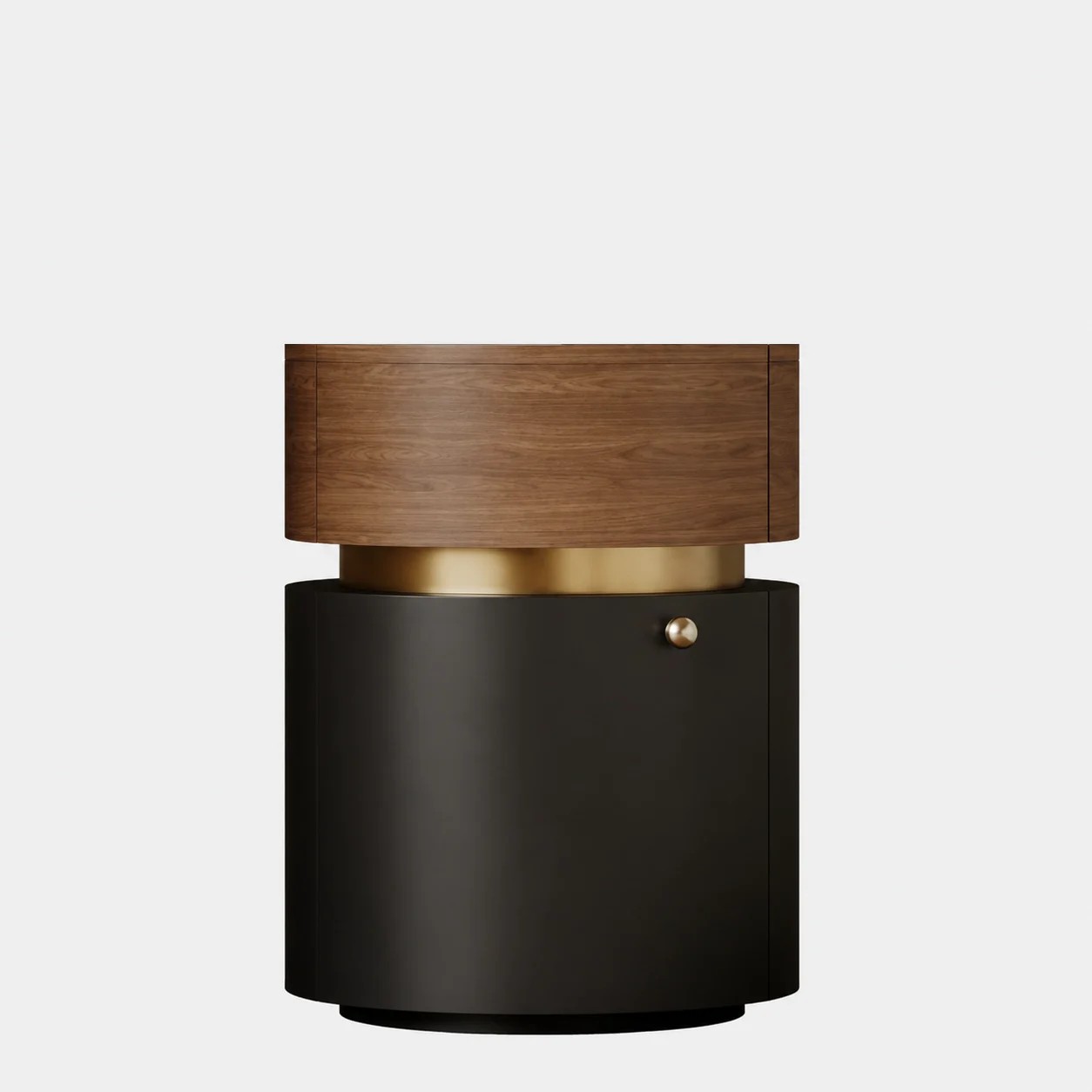 Vintage Round Nightstand with Mirror lifestyle 1