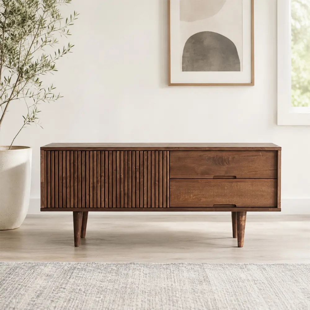 Solid Wood Wabi-sabi TV Stand lifestyle 1