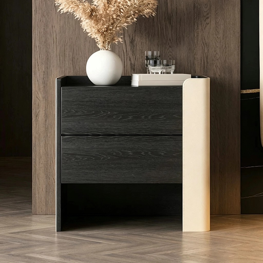 Two-Tone Minimalist Nightstand lifestyle 1