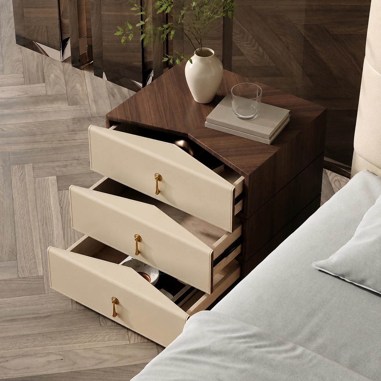 Wabi-Sabi Rotating Nightstand lifestyle 3
