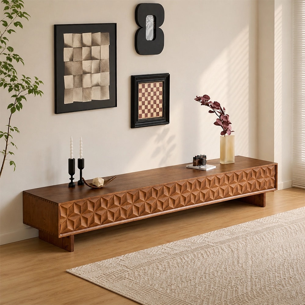 Modern Geometric Embossed TV Cabinet lifestyle 3