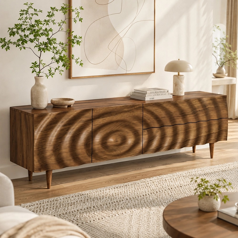 Embossed Black Walnut TV Stand lifestyle 3