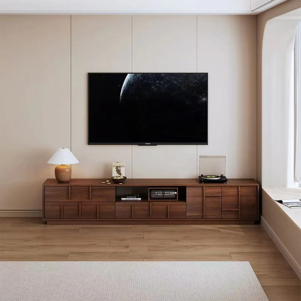 Mid-Century Solid Wood TV Stand lifestyle 1