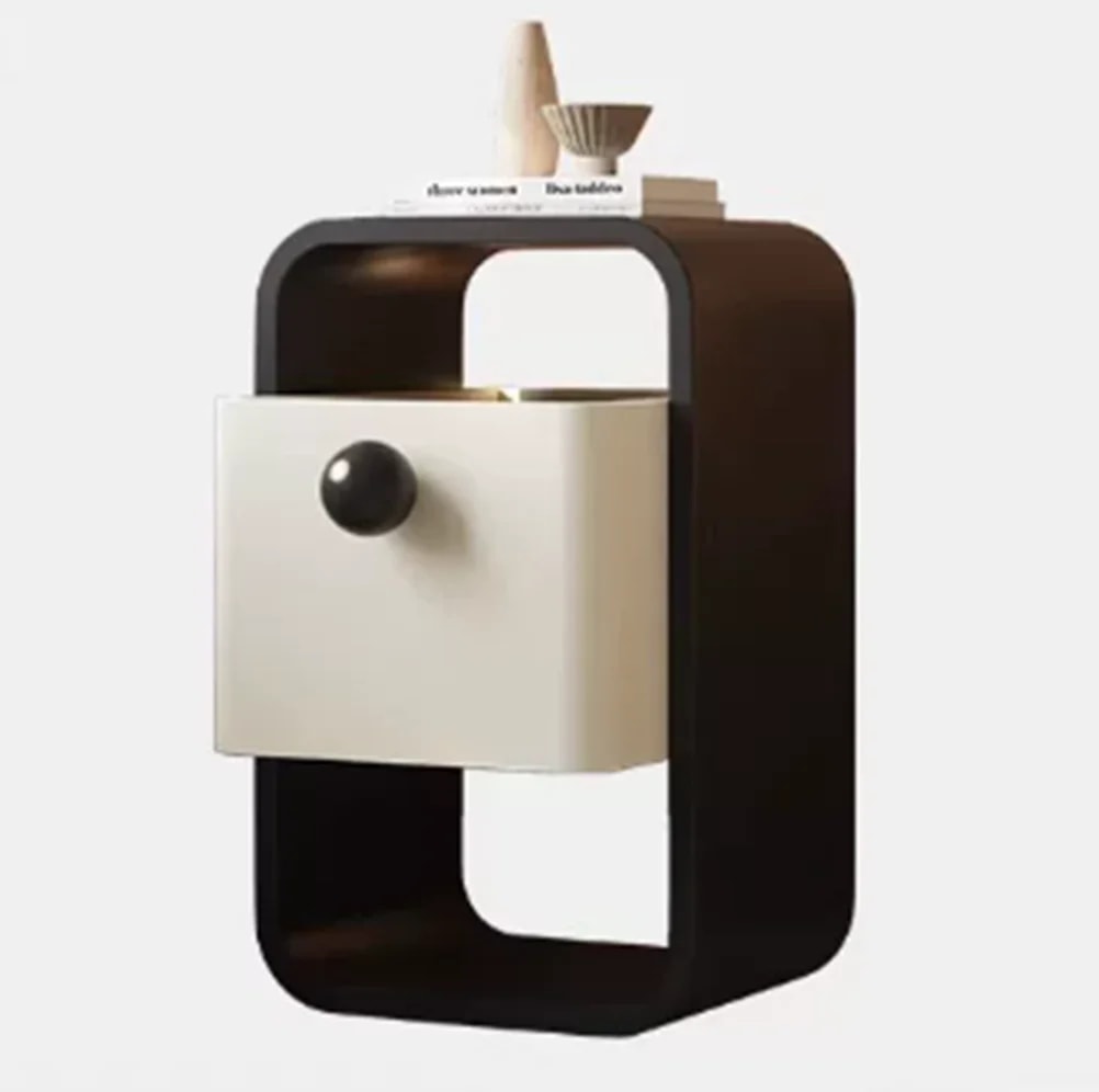 Lacquered Floating Nightstand with Drawer lifestyle 1