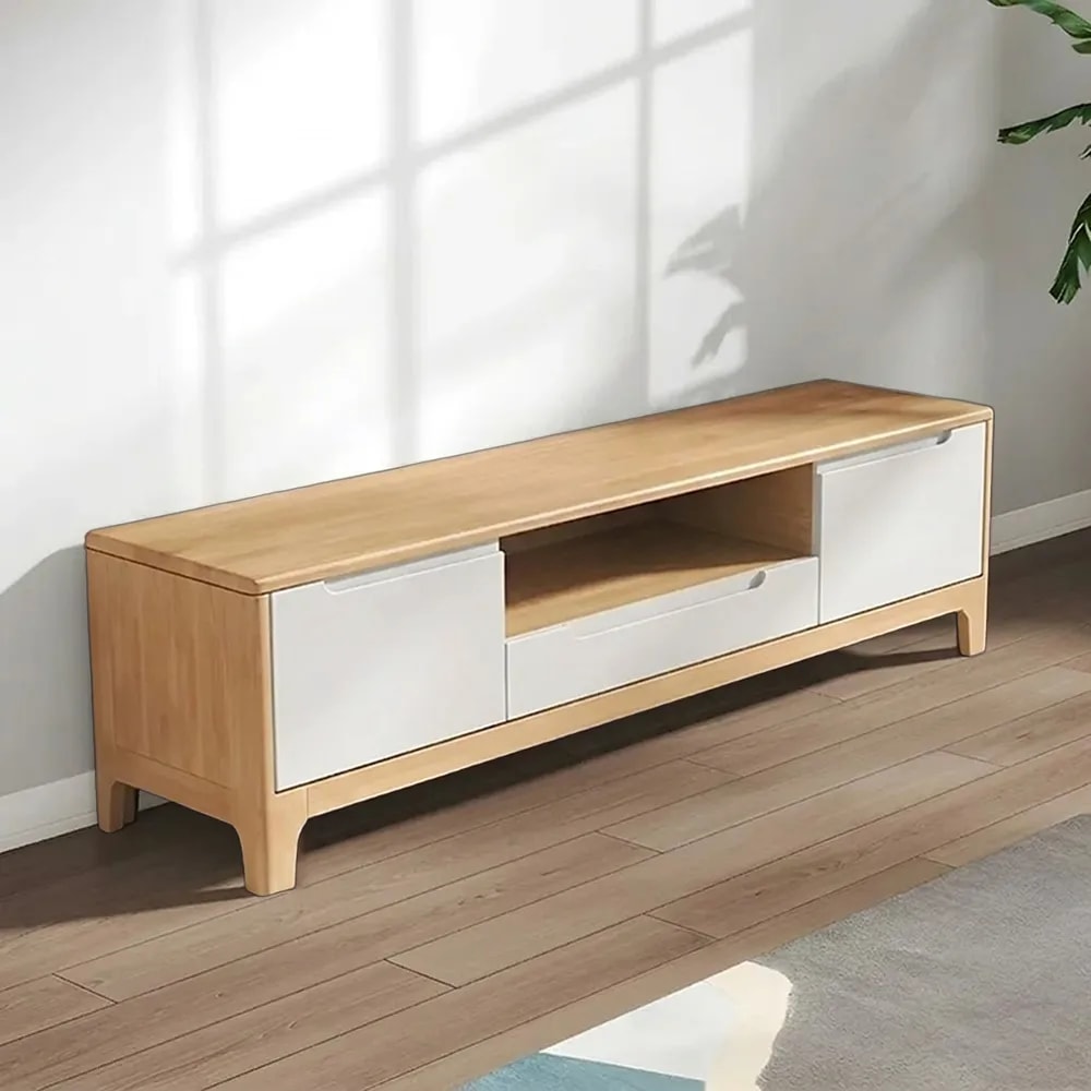 Solid Wood Minimalist TV Unit lifestyle 1