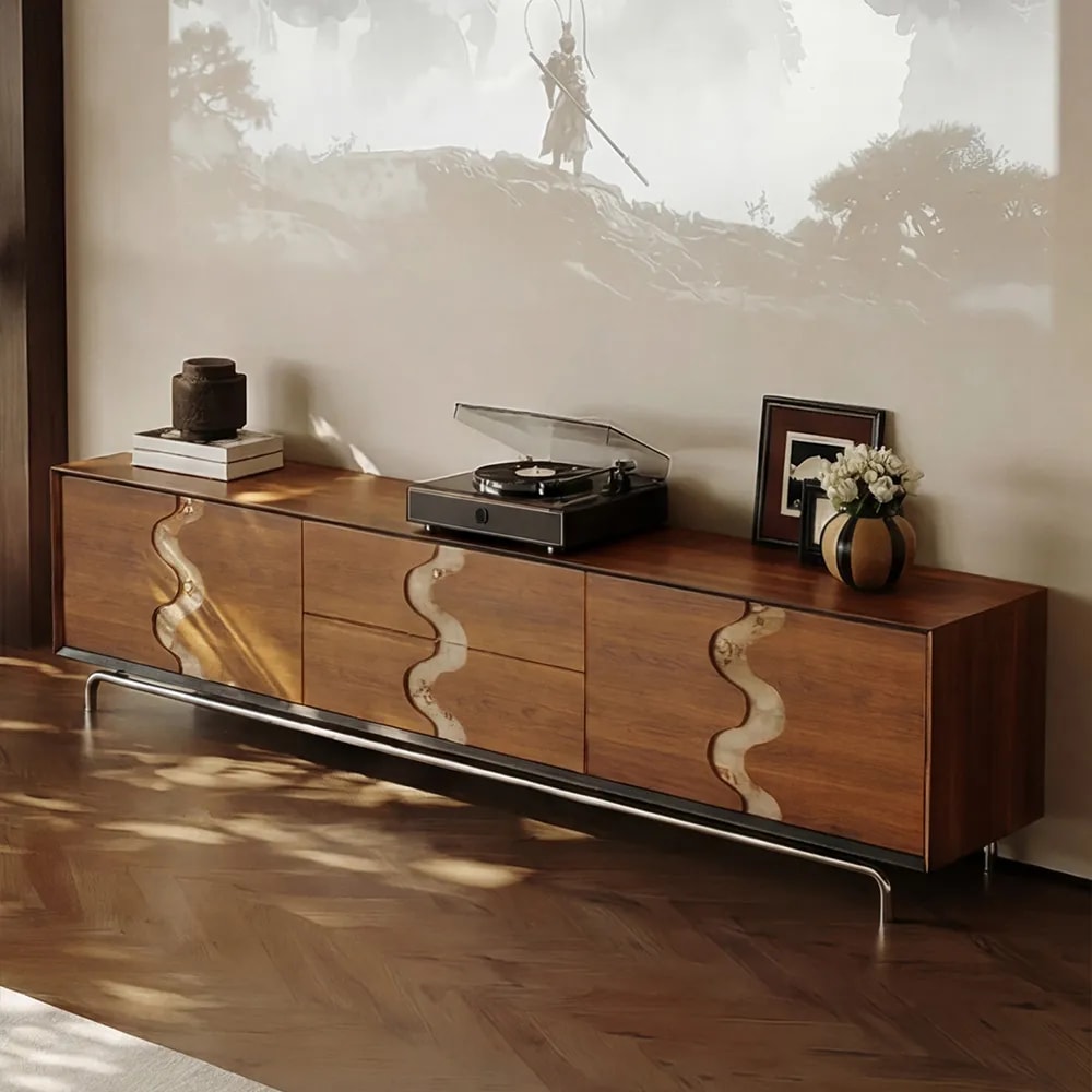 Wabi-Sabi Solid Wood TV Cabinet lifestyle 3