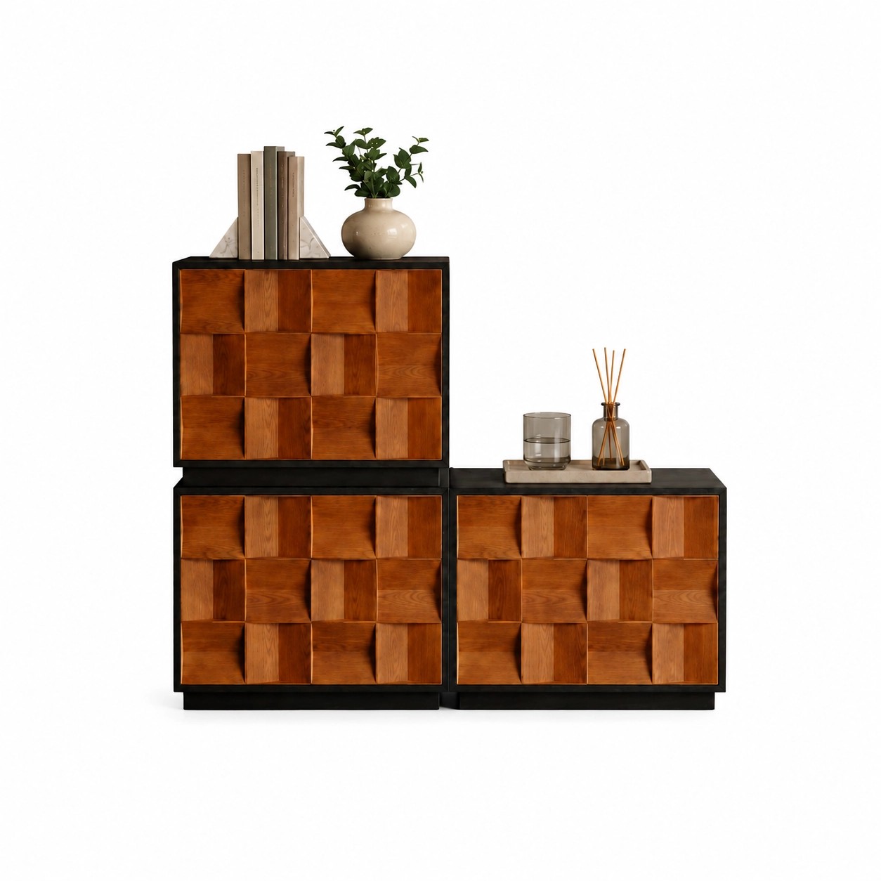 Vintage Grid Cabinet Nightstand lifestyle 1