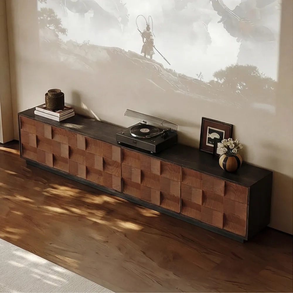 Solid Wood Mid-Century TV Console lifestyle 3